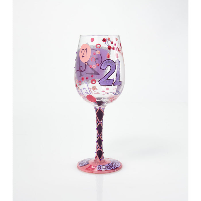 Enesco 21st Birthday Wine Glass