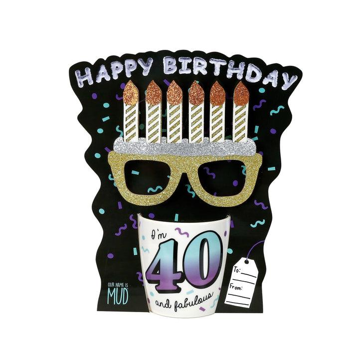 Enesco 40 Birthday Mug with Glasses
