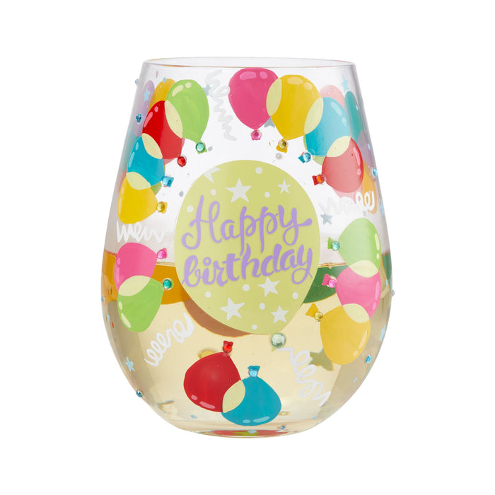 Enesco Balloons Stemless Wine Glass
