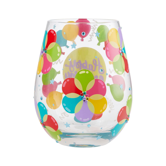 Enesco Balloons Stemless Wine Glass