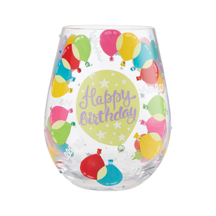 Enesco Balloons Stemless Wine Glass