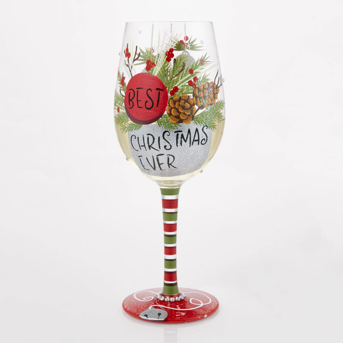 Enesco Best Christmas Ever Wine Glass