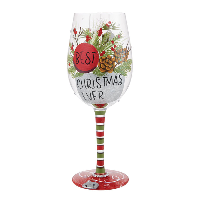 Enesco Best Christmas Ever Wine Glass