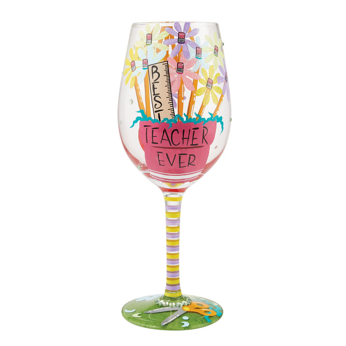 Enesco Best Teacher Ever Wine Glass