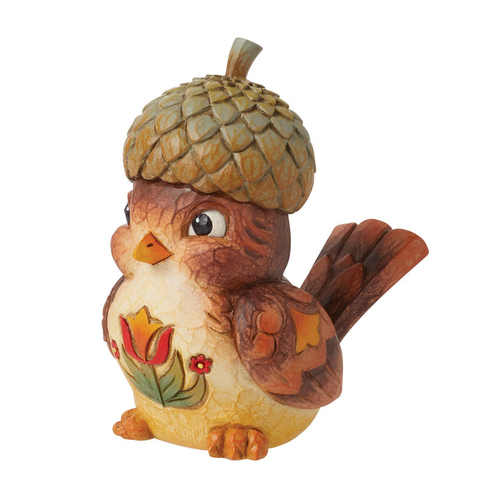 Enesco Bird With Acorn Hat Figurine