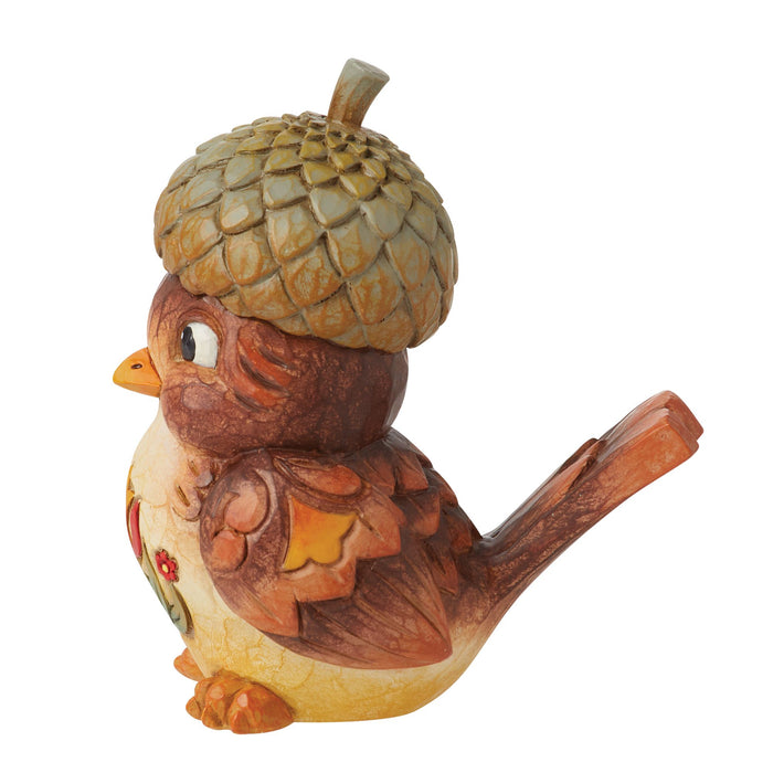 Enesco Bird With Acorn Hat Figurine