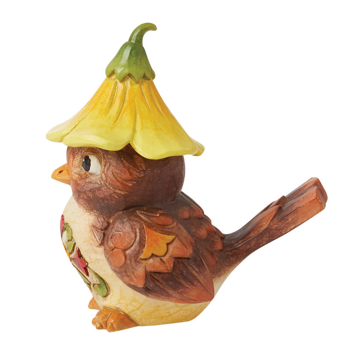 Enesco Bird With Flower Hat Figurine