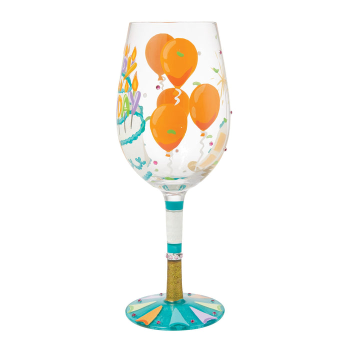Enesco Birthday Slice Wine Glass