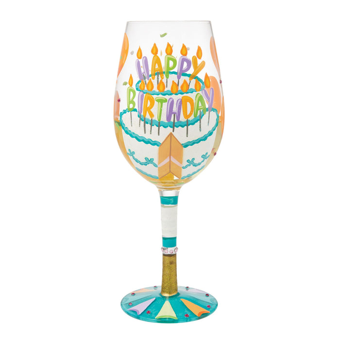 Enesco Birthday Slice Wine Glass