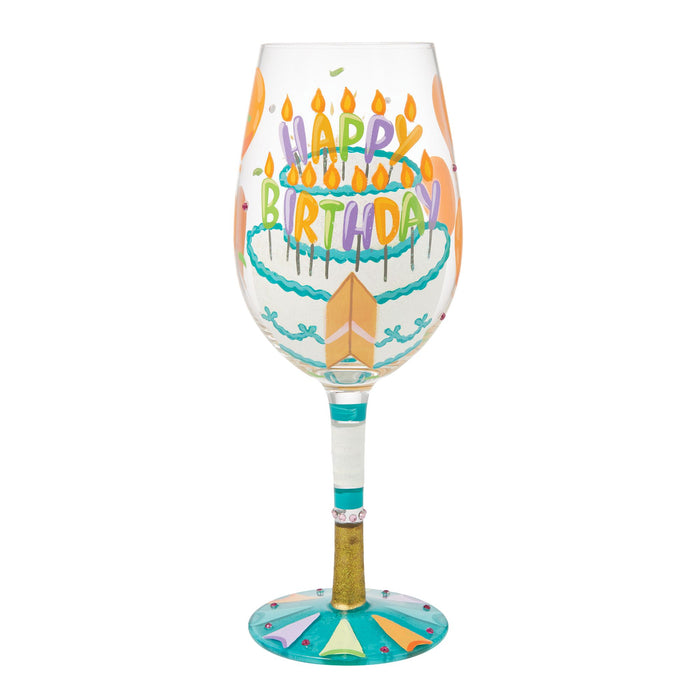 Enesco Birthday Slice Wine Glass