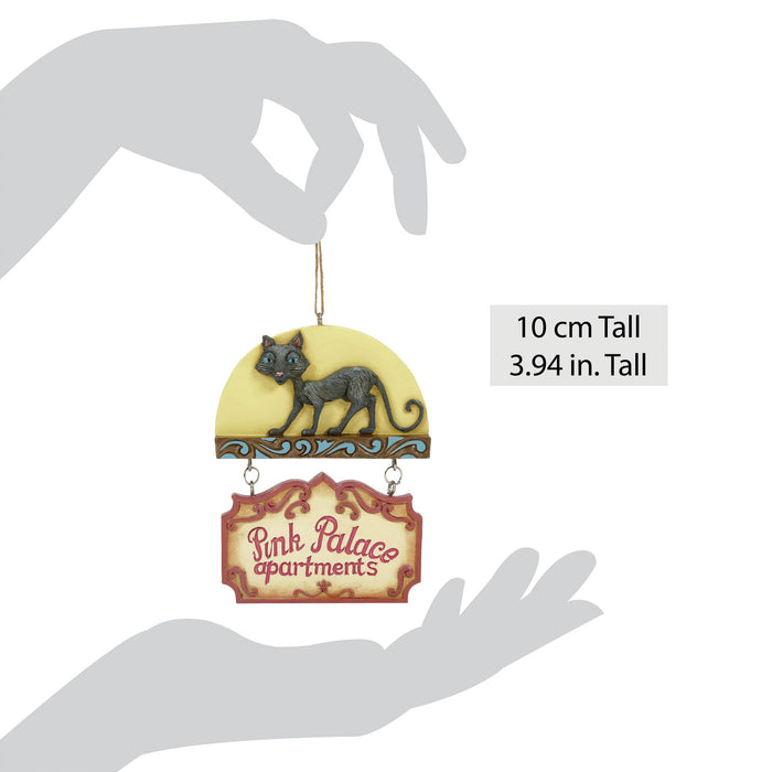 Enesco Black Cat Pink Palace Sign Orn