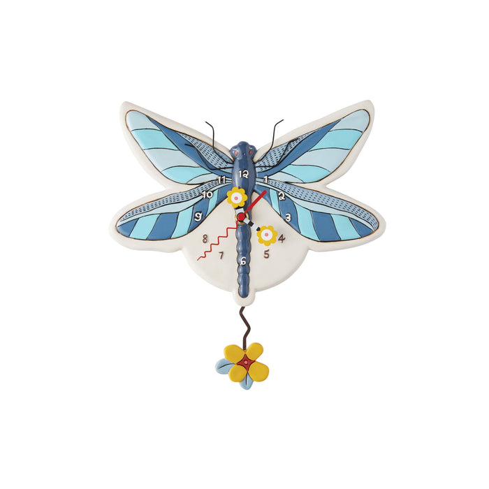 Enesco Blue Dragonfly Clock
