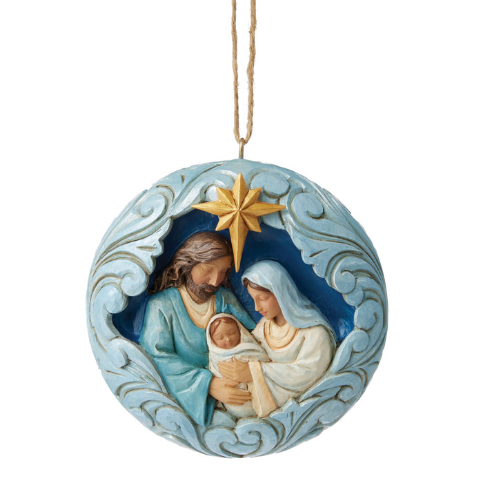 Enesco Blue & Gold Holy Family Orn