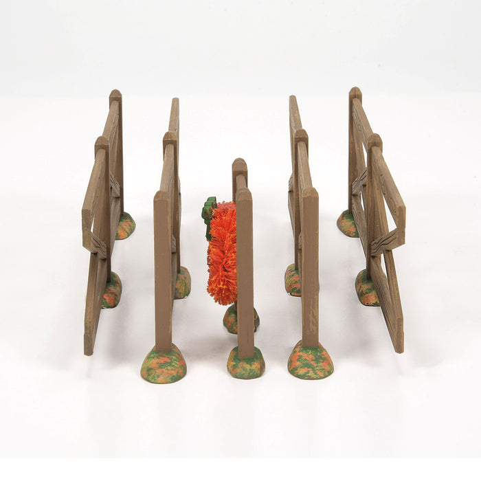 Enesco Brown Crossbuck Fence Set