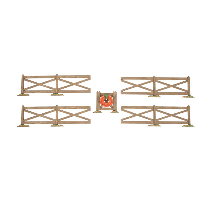 Enesco Brown Crossbuck Fence Set