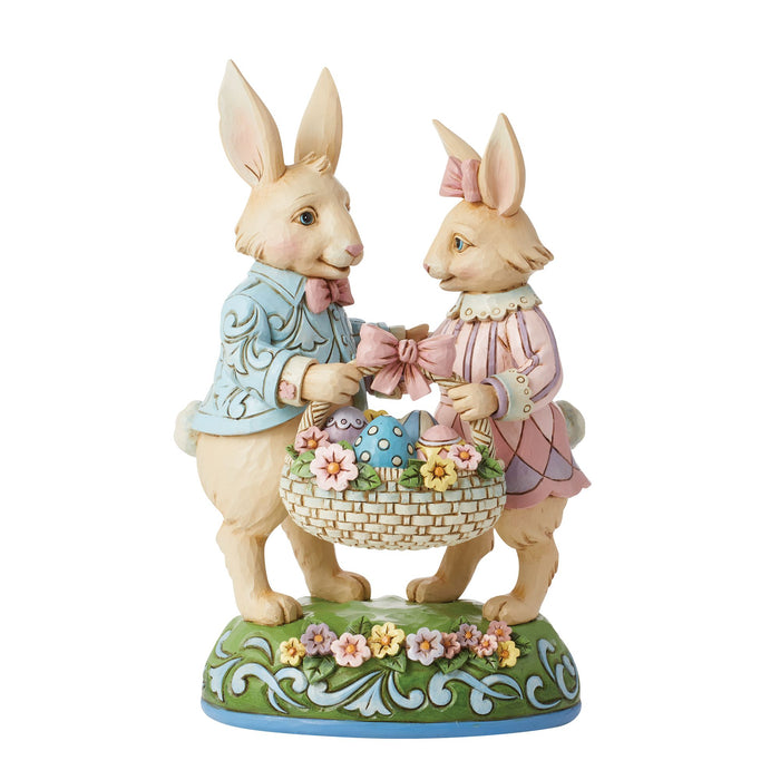 Enesco Bunny Couple with Basket Fig
