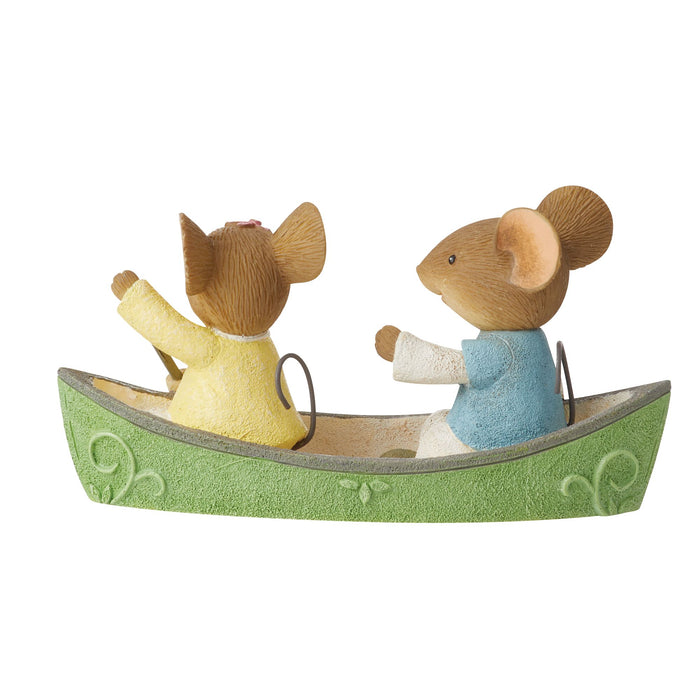 Enesco Canoeing Couple Mice Figurine
