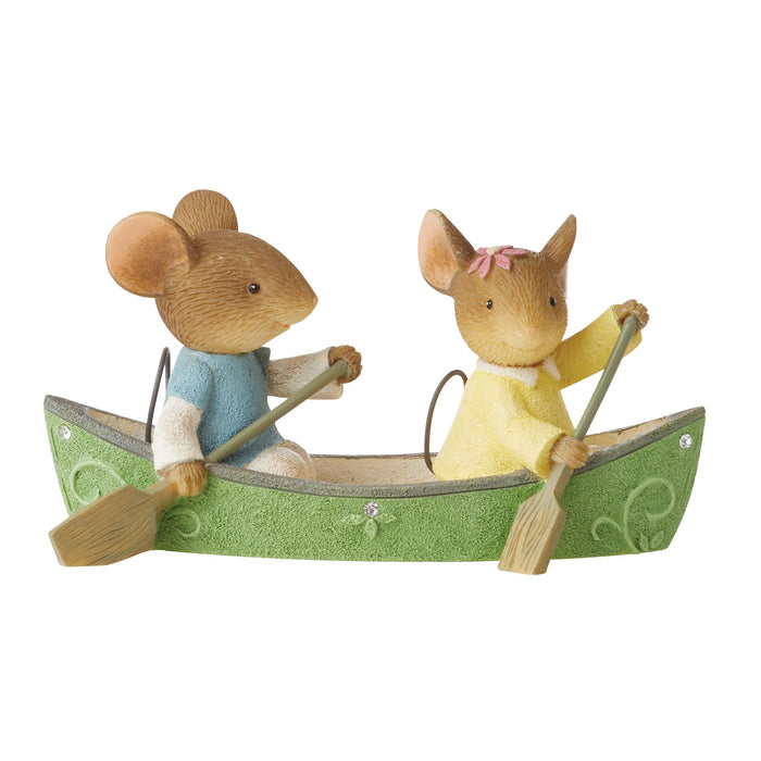 Enesco Canoeing couple mice figurine