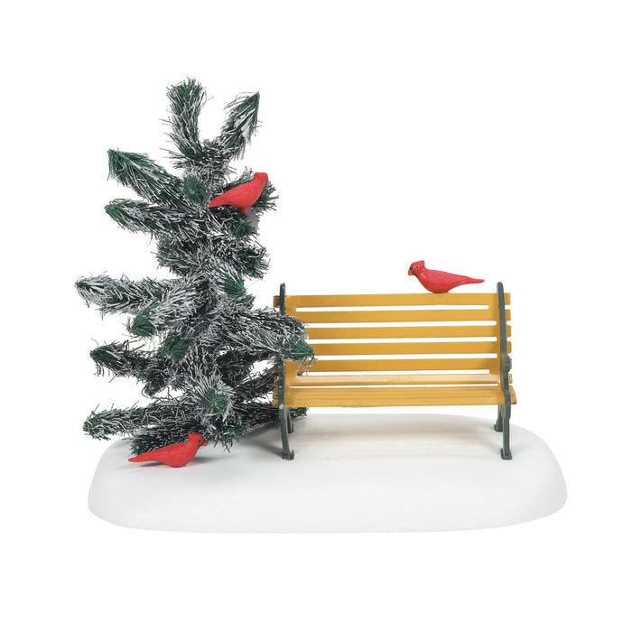Enesco Cardinal Christmas Bench