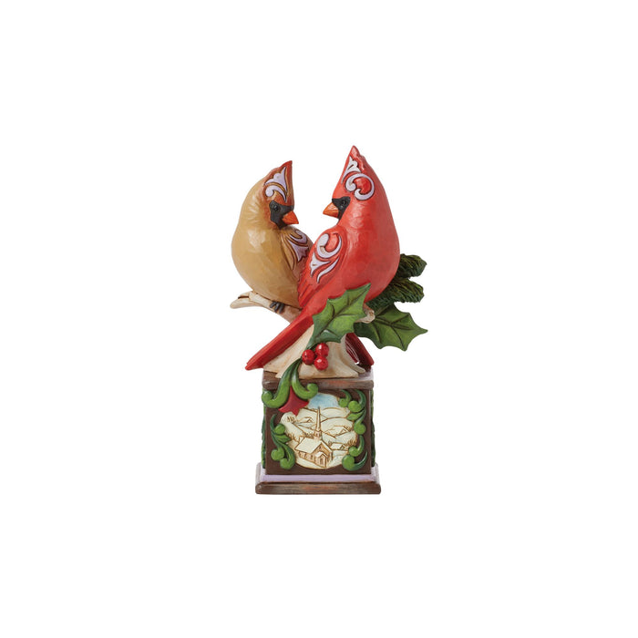 Enesco Cardinal Pair On Pedestal Fig