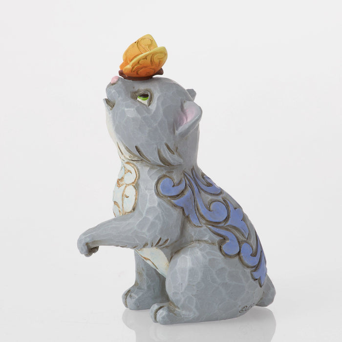 Enesco Cat And Butterfly Mini Fig