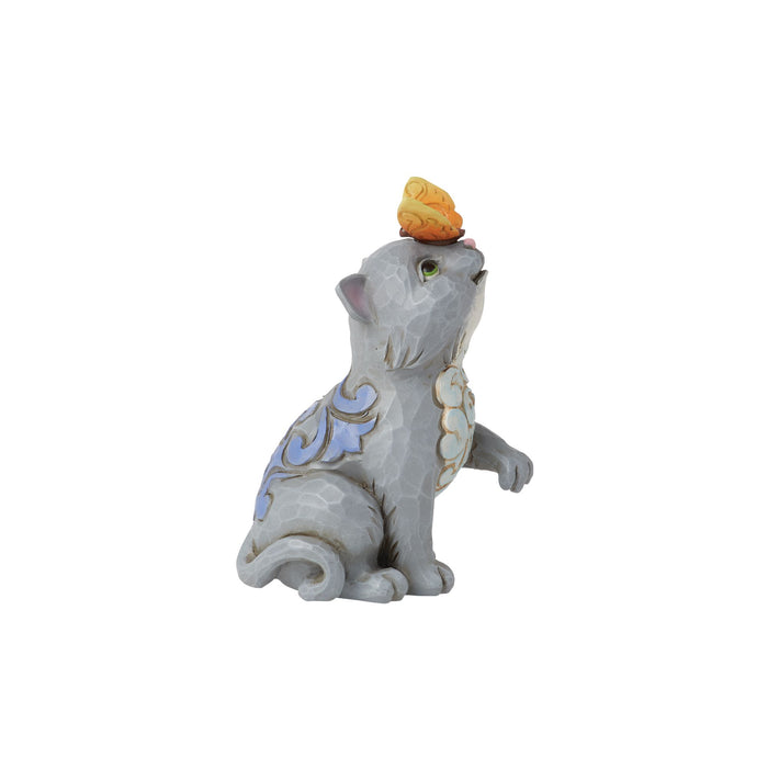 Enesco Cat And Butterfly Mini Fig