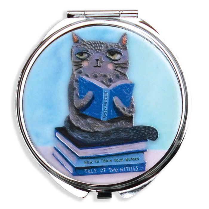 Enesco Cat & Books Pill Box
