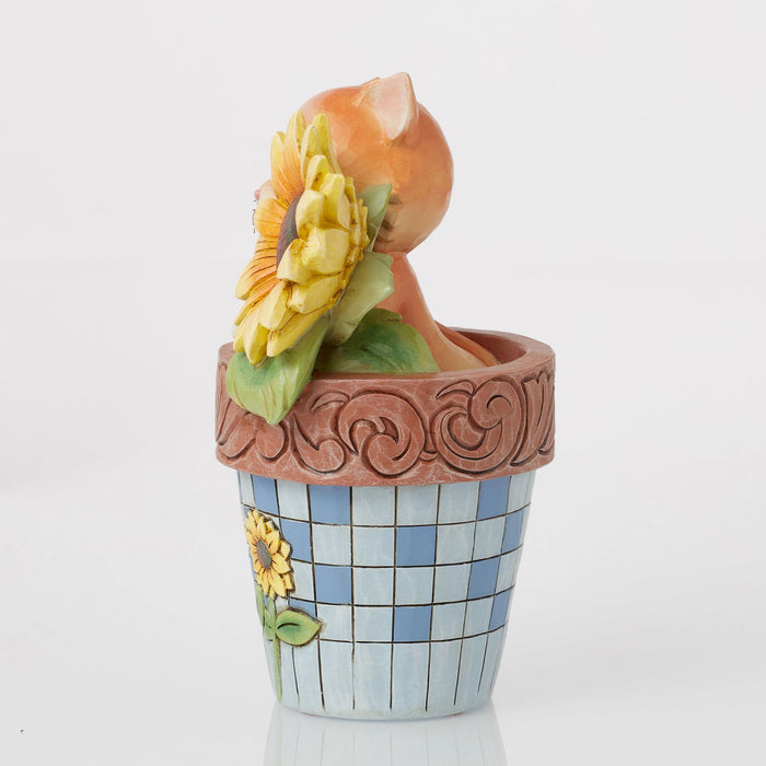 Enesco Cat In Flowerpot Figurine