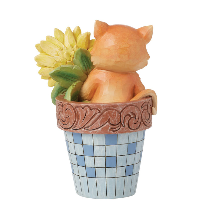 Enesco Cat In Flowerpot Figurine
