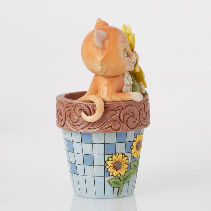Enesco Cat In Flowerpot Figurine