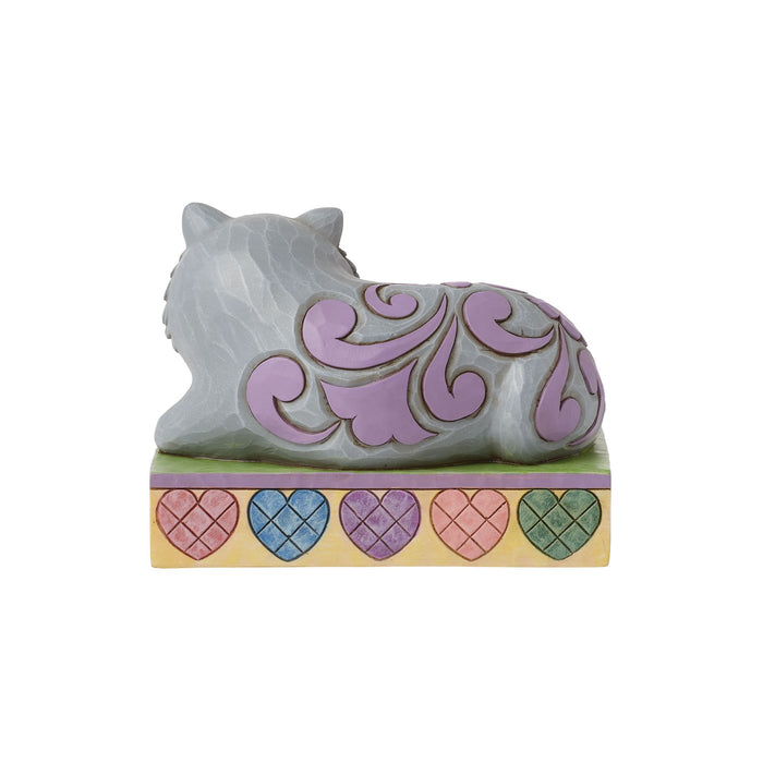Enesco Cat Lying By Message Hearts