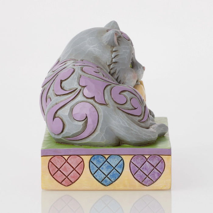 Enesco Cat Lying By Message Hearts