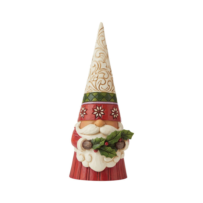 Enesco Christmas Gnome Holding Holly