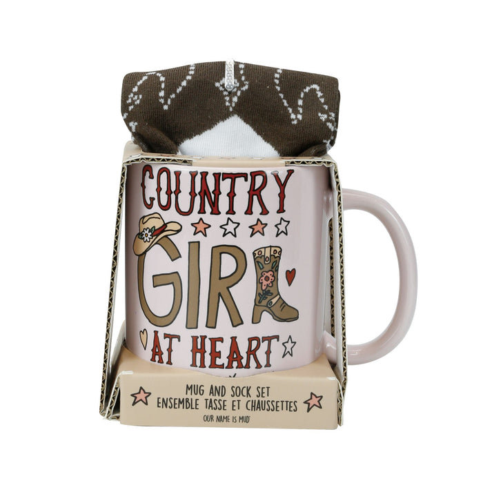 Enesco Country Girl Mug Sock Set