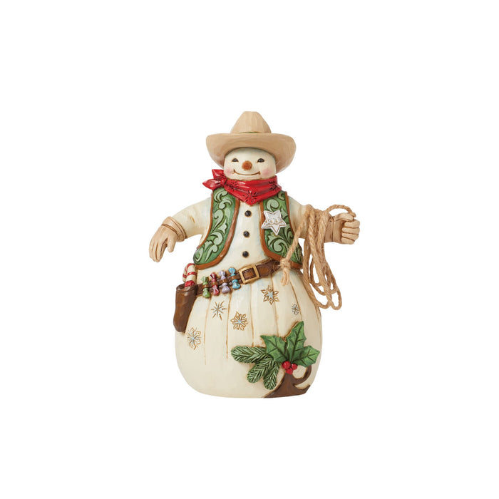 Enesco Cowboy Snowman Figurine