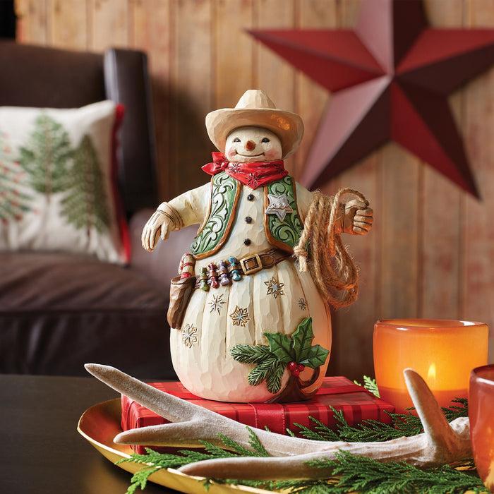 Enesco Cowboy Snowman Figurine