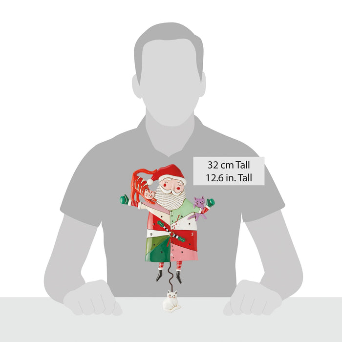 Enesco Crazy Cat Santa Clock