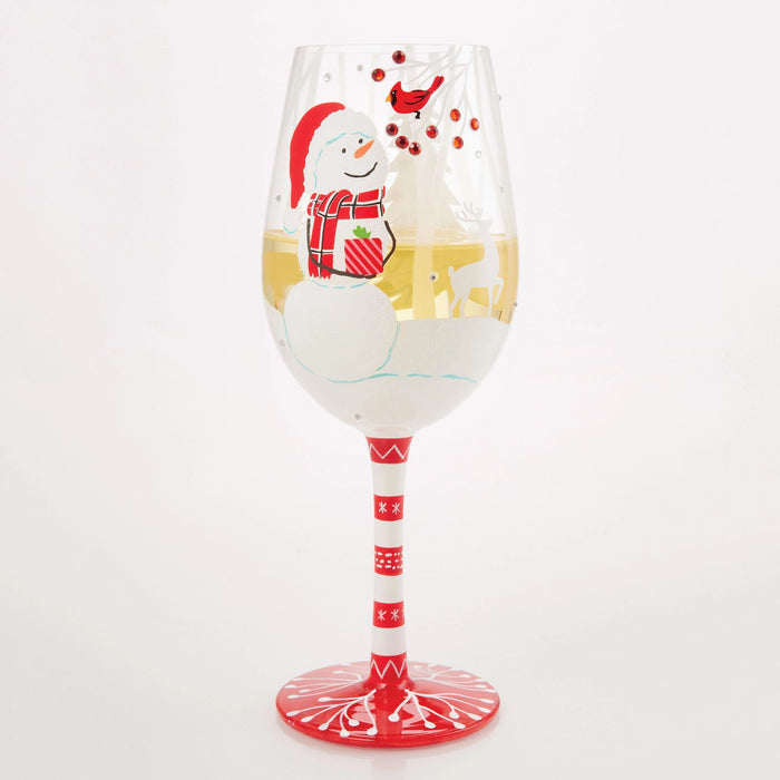 Enesco Crimson And Snow Wine Glass
