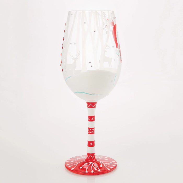 Enesco Crimson And Snow Wine Glass