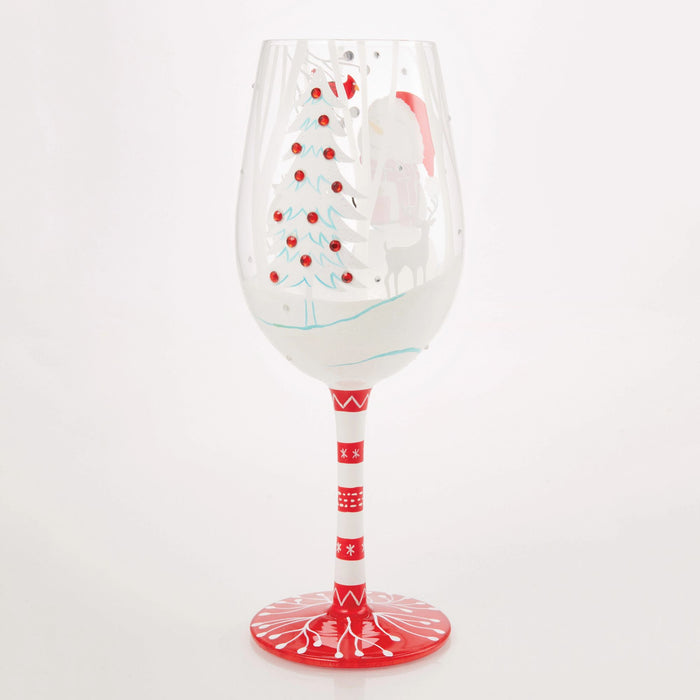 Enesco Crimson And Snow Wine Glass