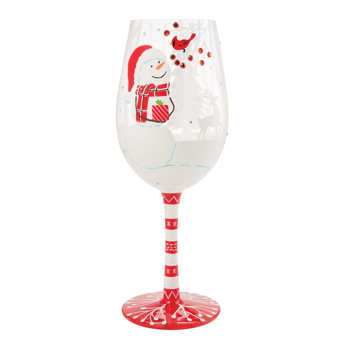 Enesco Crimson and Snow Wine Glass