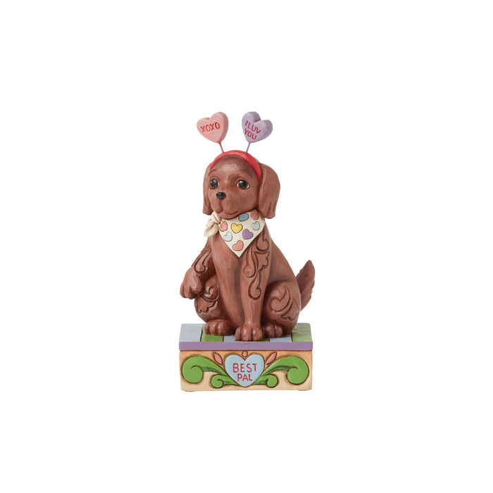 Enesco Cute Dog with Message Hearts