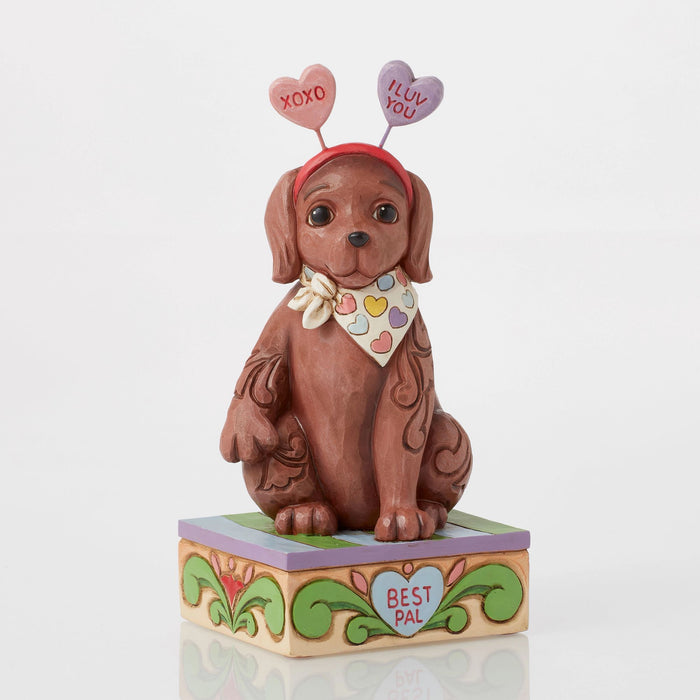 Enesco Cute Dog With Message Hearts
