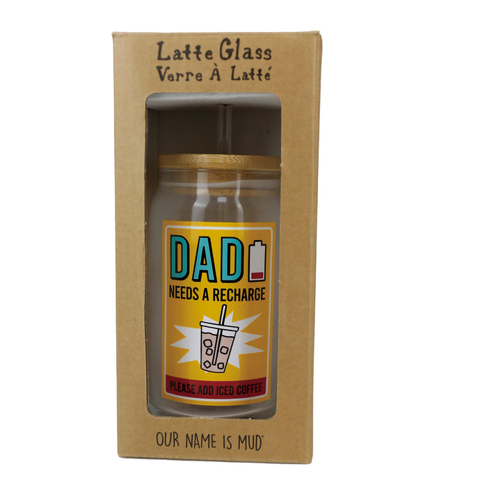 Enesco Dad Latte Glass With Lid