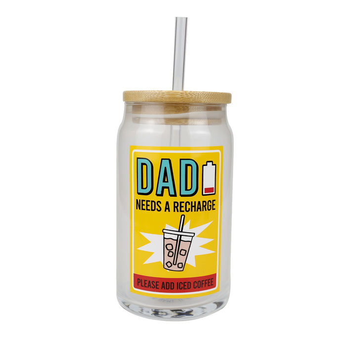 Enesco Dad Latte Glass with Lid