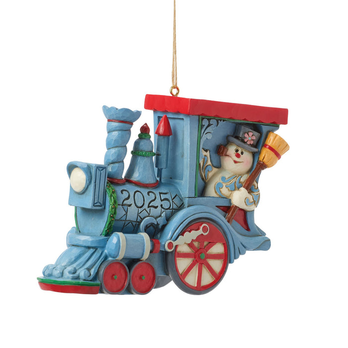 Enesco Dated 2025 Frosty In Train Orn