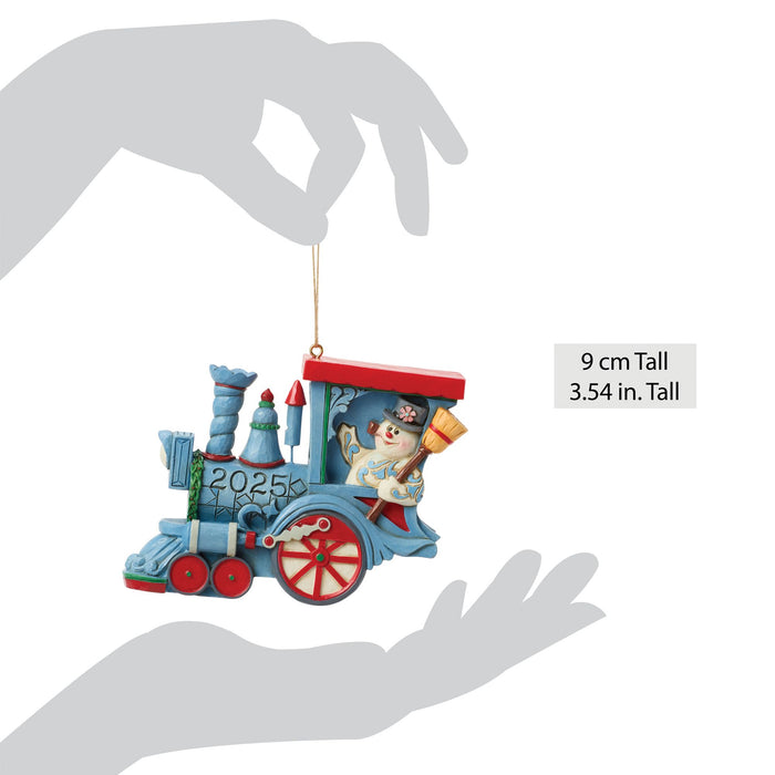 Enesco Dated 2025 Frosty In Train Orn