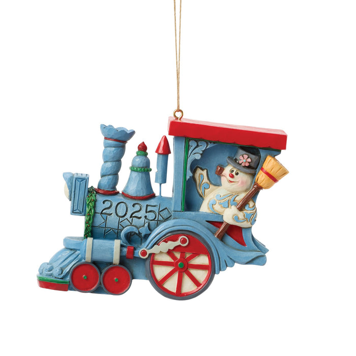 Enesco Dated 2025 Frosty in Train Orn
