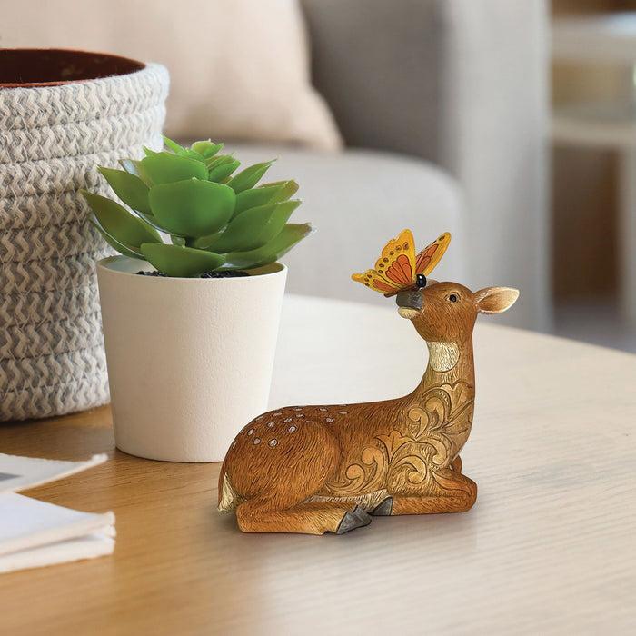 Enesco Deer With Butterfly Figurine