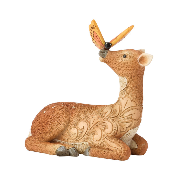 Enesco Deer With Butterfly Figurine